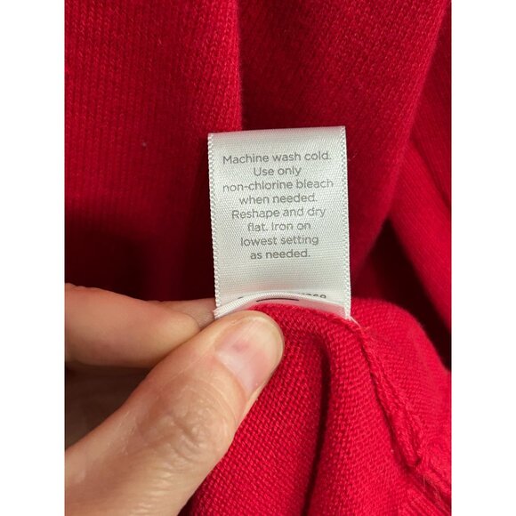 JCP Red V Neck Sweater Mens Combed Cotton Sz Large - Picture 8 of 10